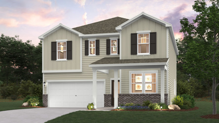 A white house with a green lawn with Graceland in the background.