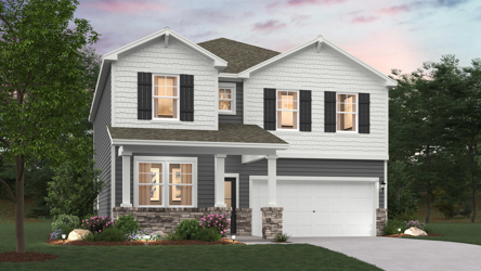 A house with a large front yard.