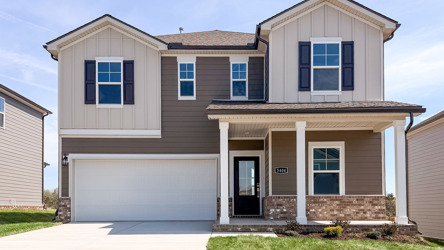 A house with a garage.