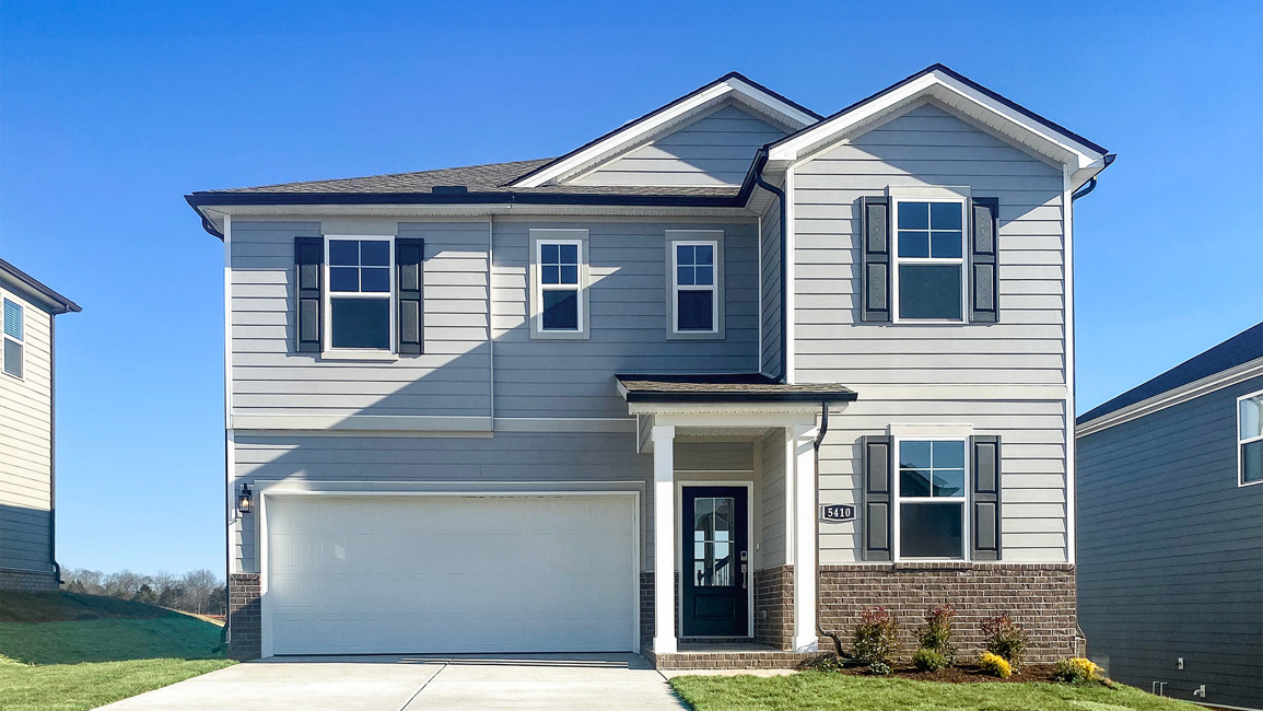 A house with a garage.