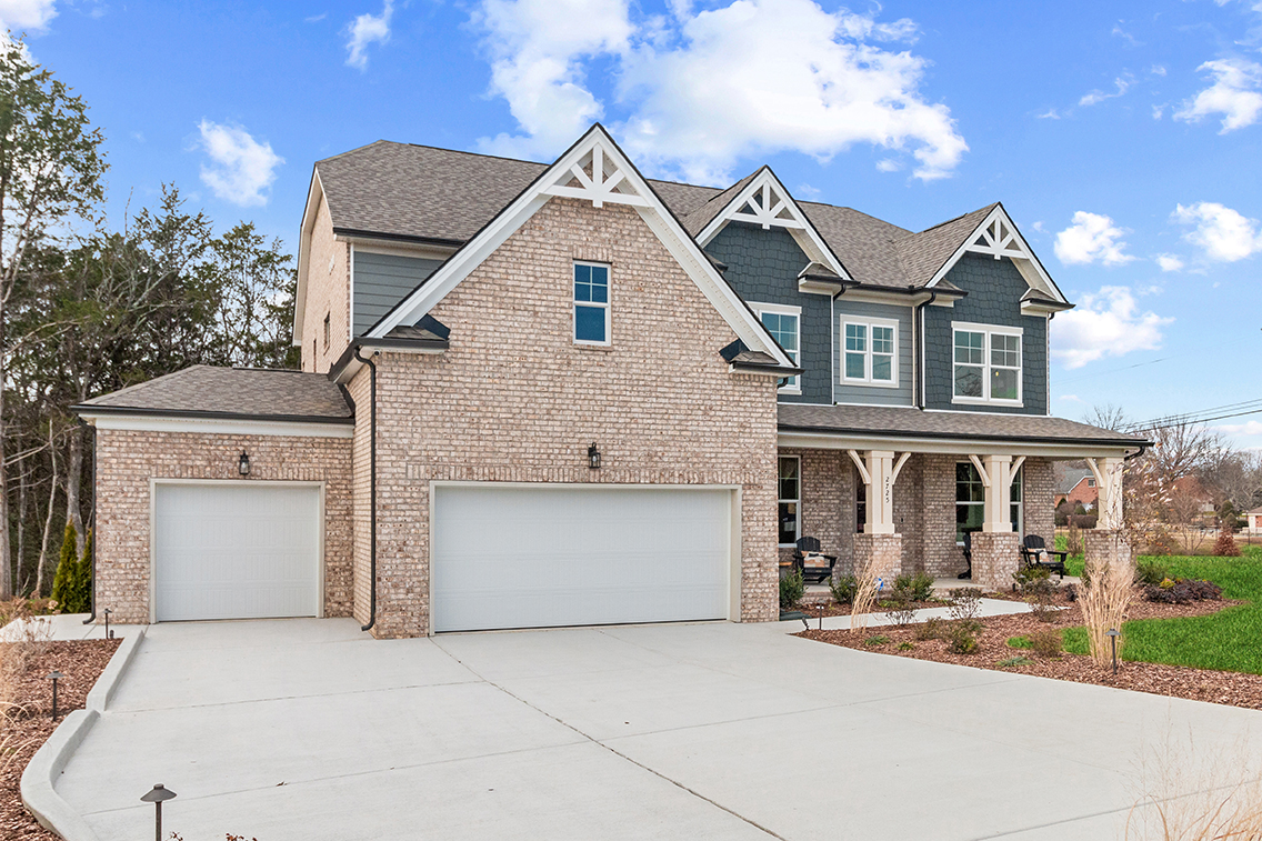 A house with a garage.