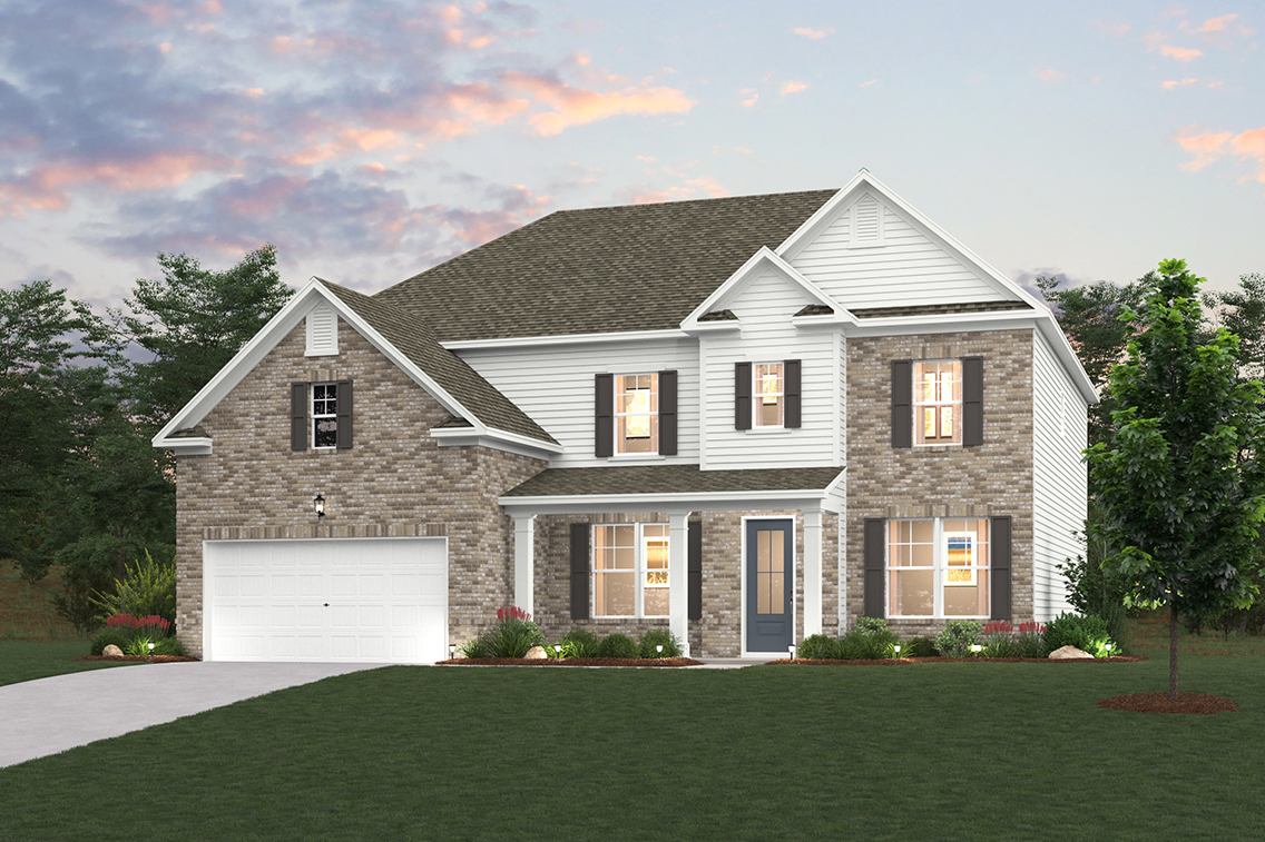 A house with a garage.