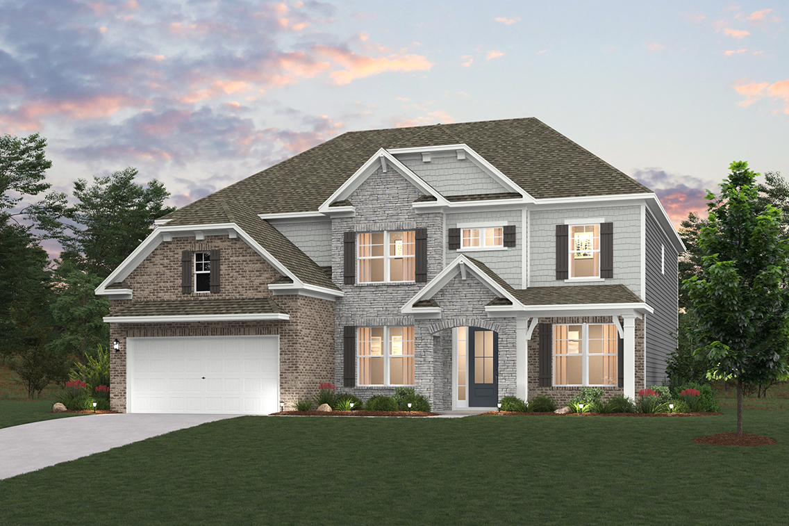 A house with a large front yard.