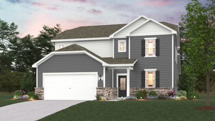 A house with a garage.