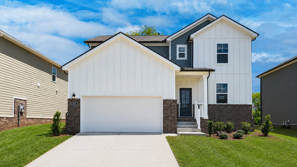 A house with a driveway.