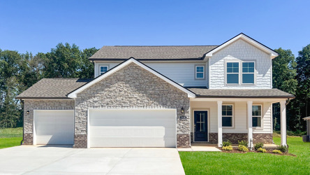 A house with a garage.