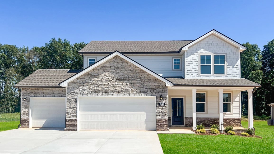 A house with a garage.