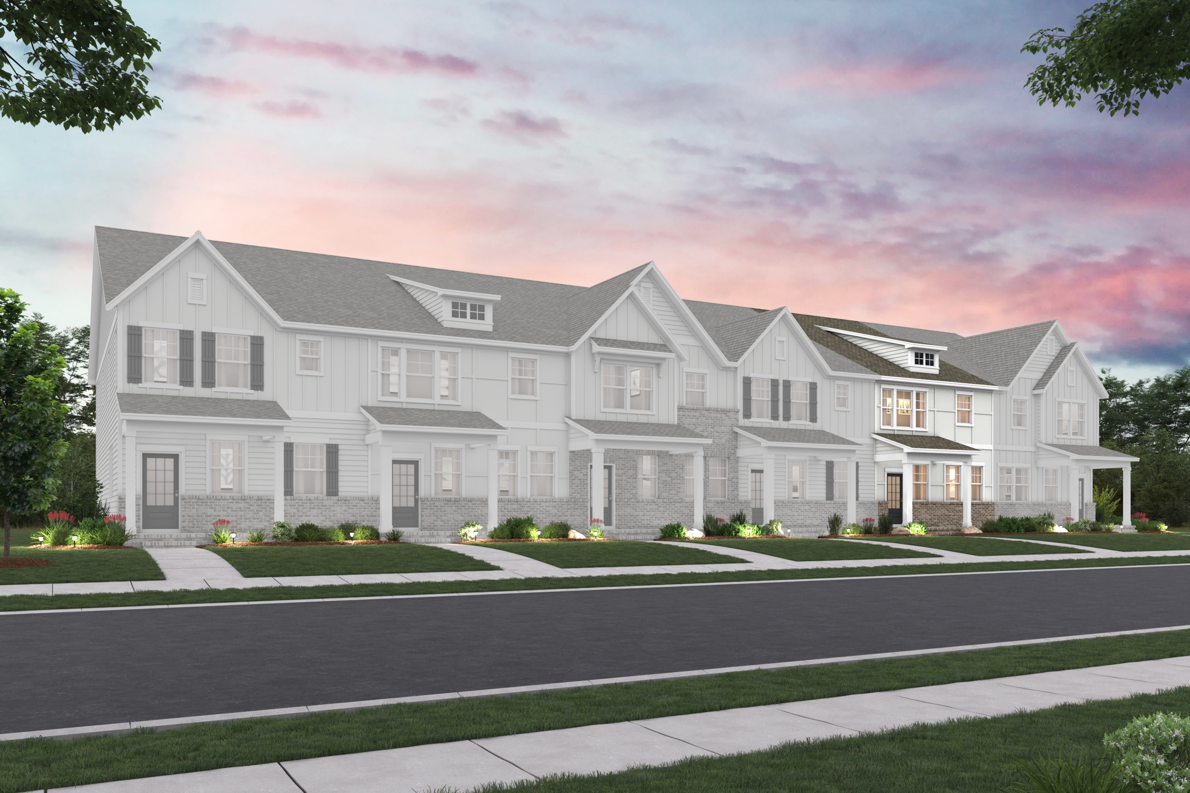 A large white house.