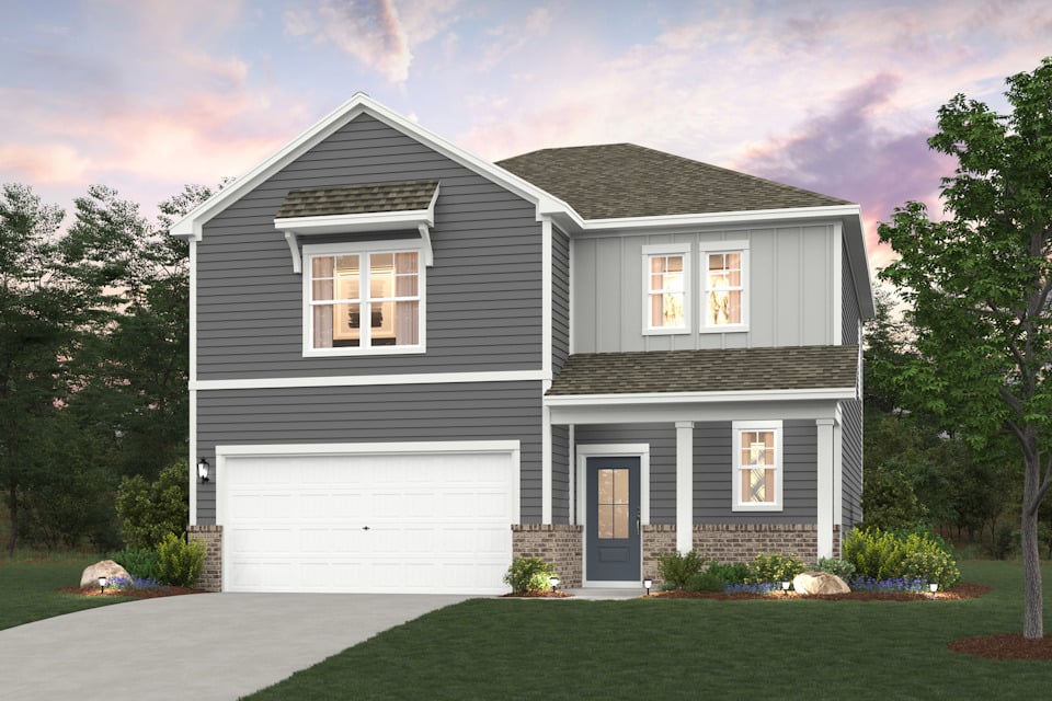 A house with a garage.