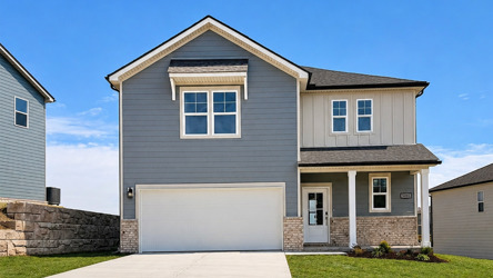 A house with a garage.