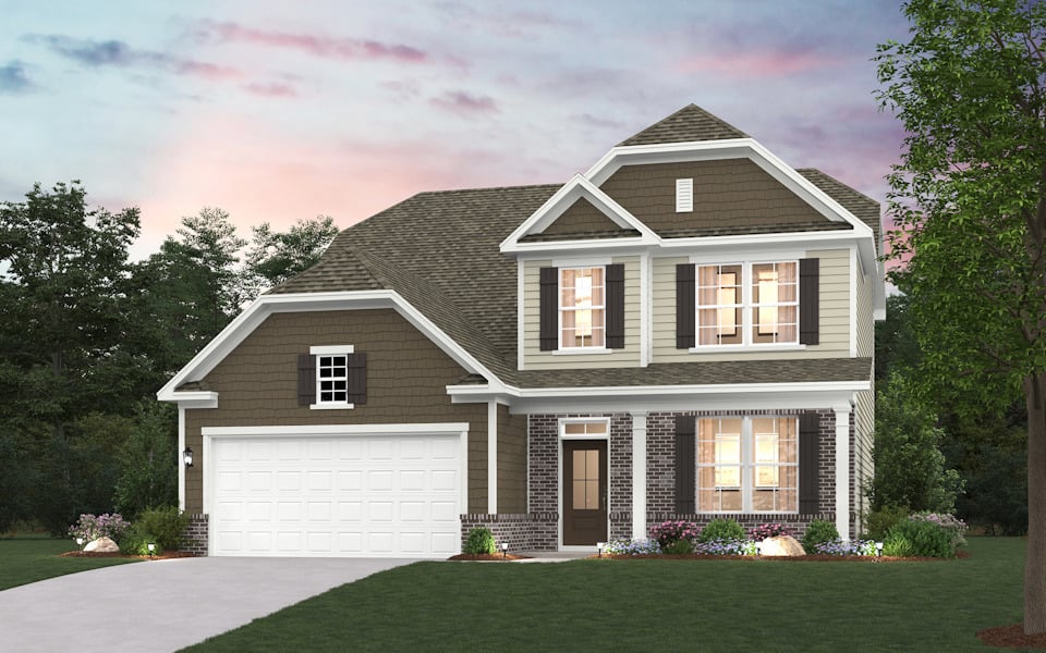 A house with a garage.
