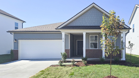 A house with a garage.
