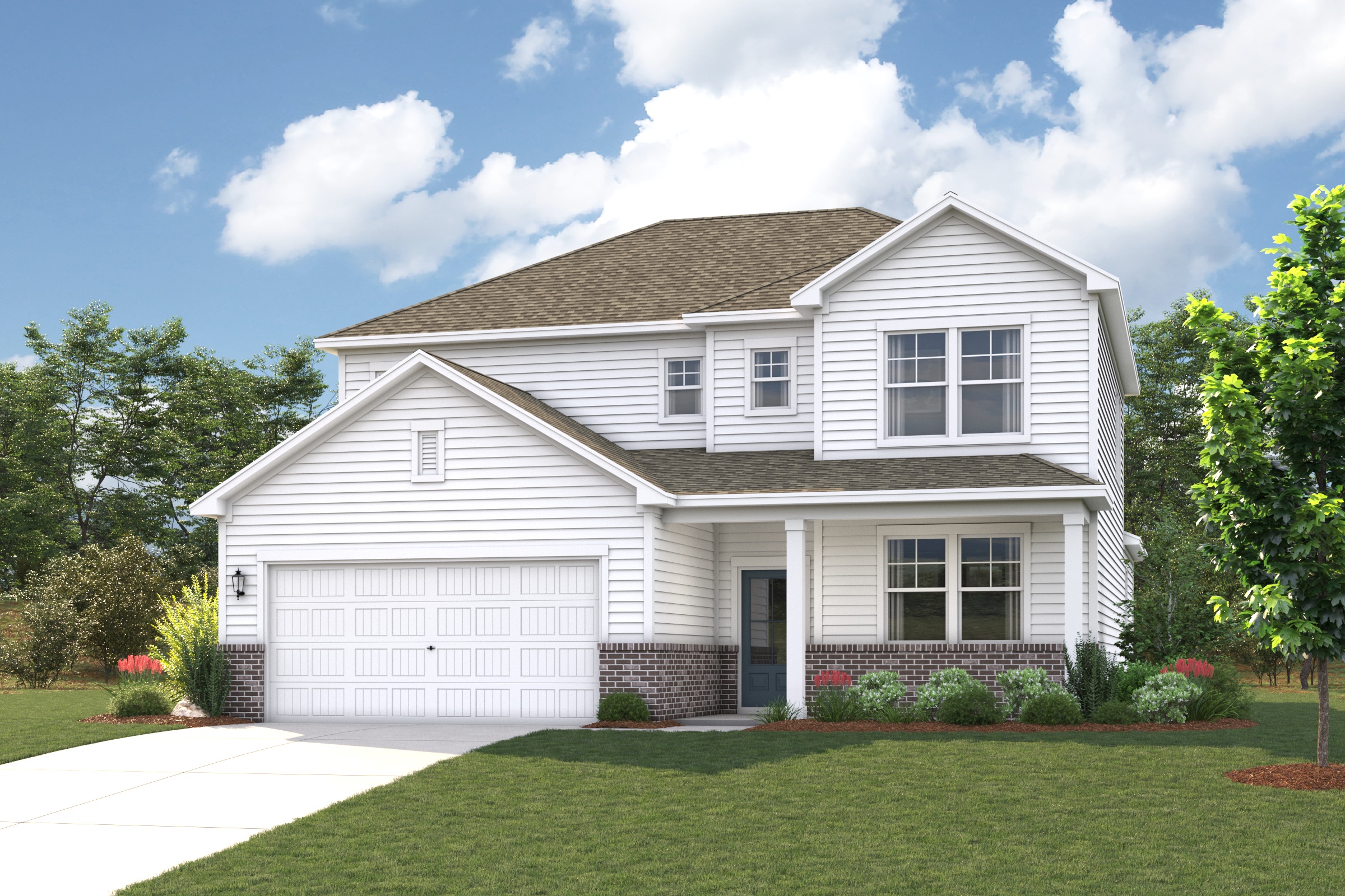 A house with a garage.