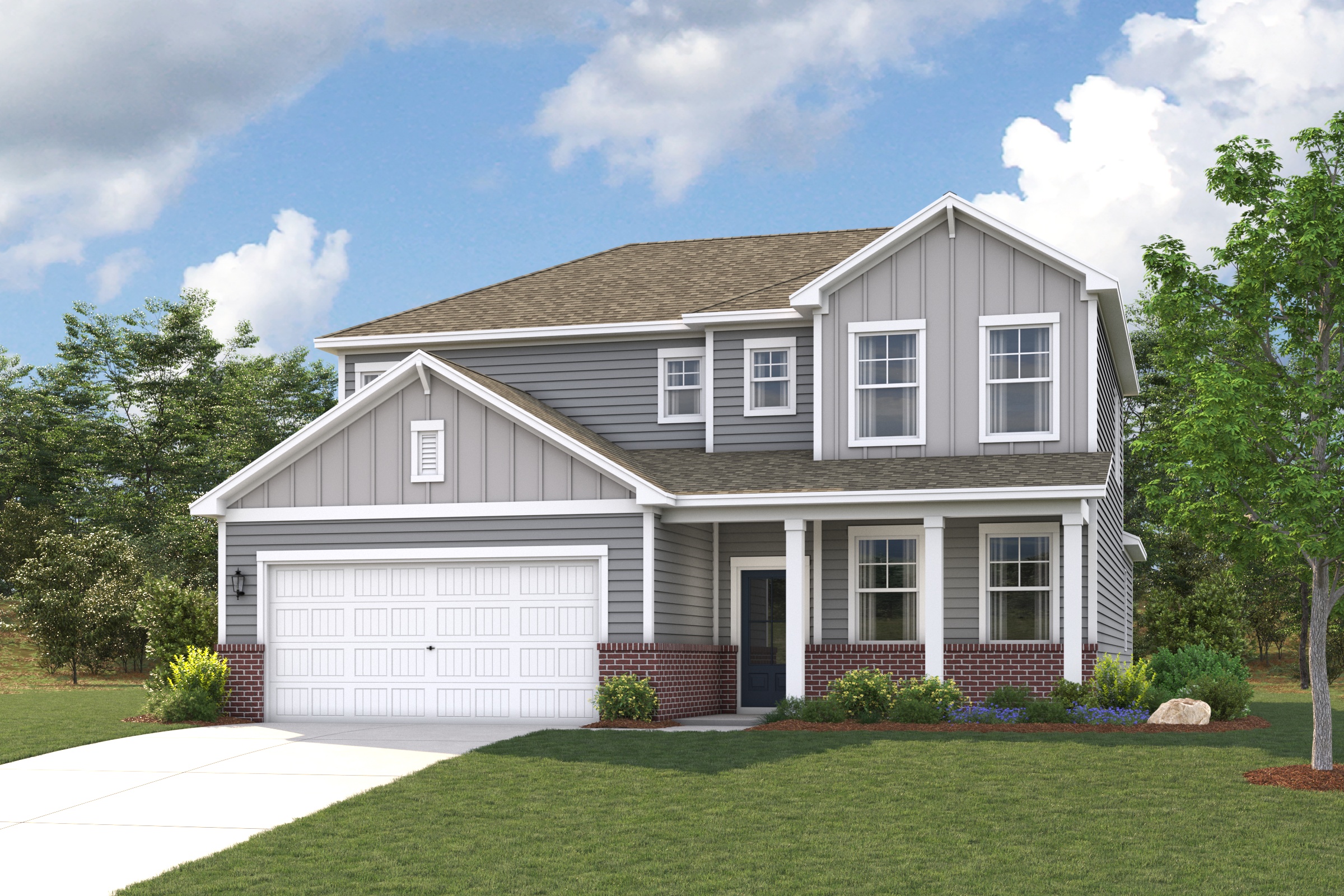 A house with a garage.