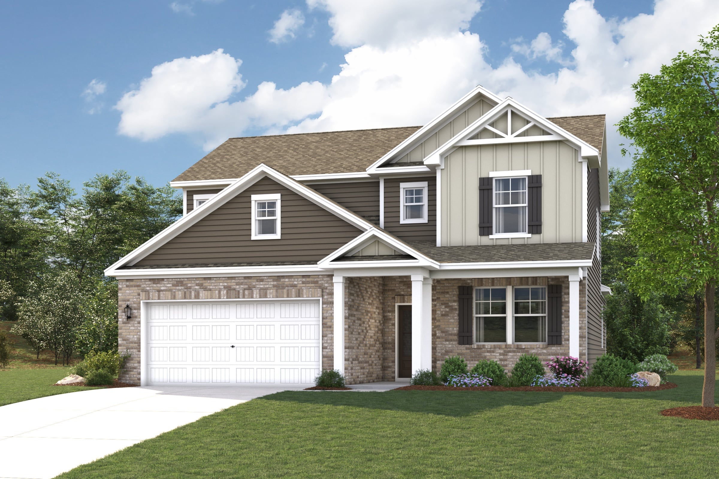 A house with a garage.