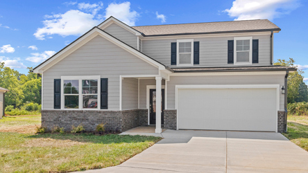 A house with a garage.