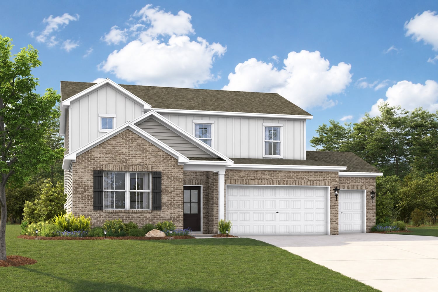 A house with a garage.