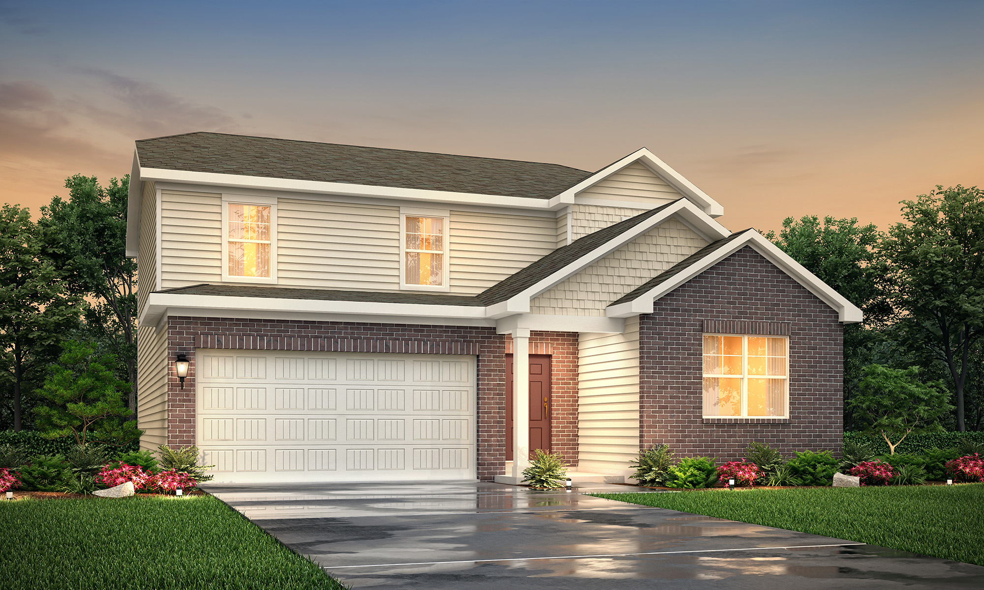 A house with a garage.