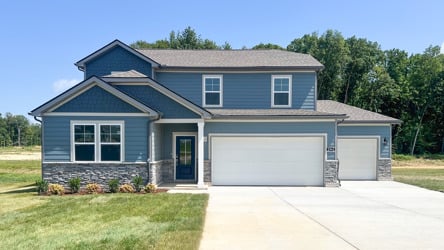 A house with a garage.