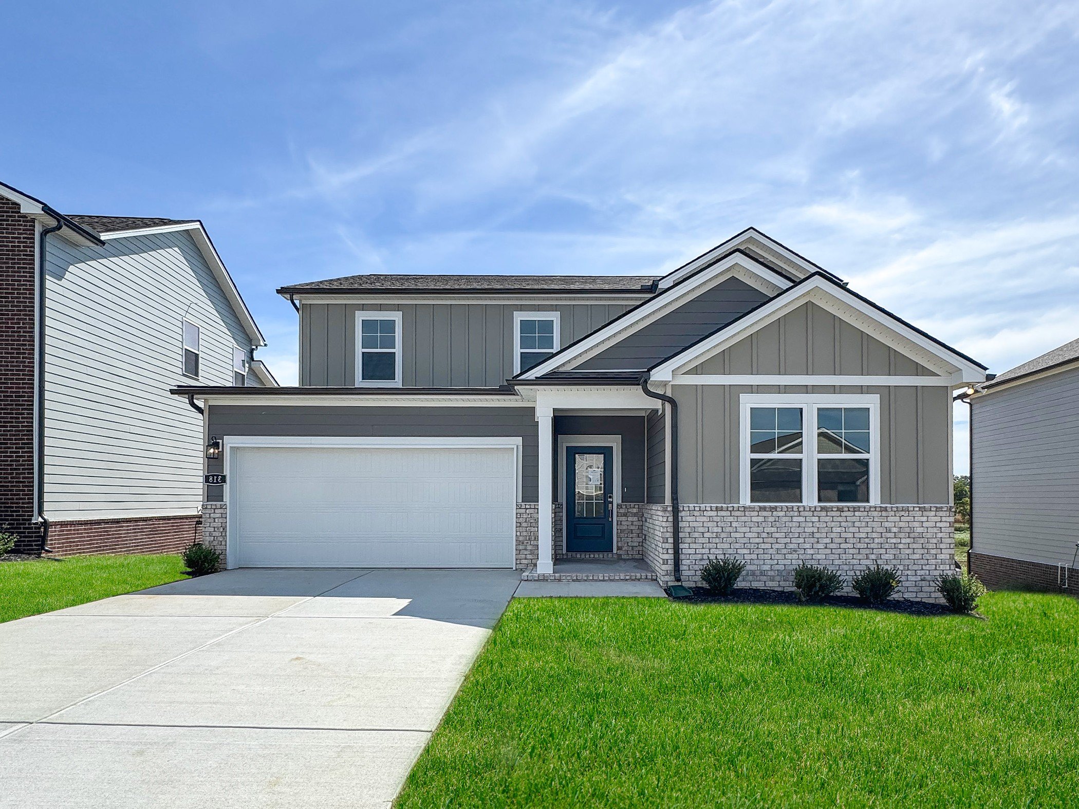 A house with a garage.
