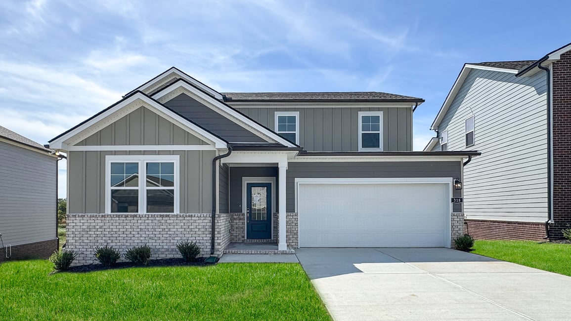 A house with a garage.