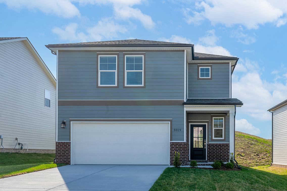 A house with a garage.