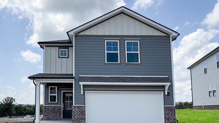 A house with a garage.