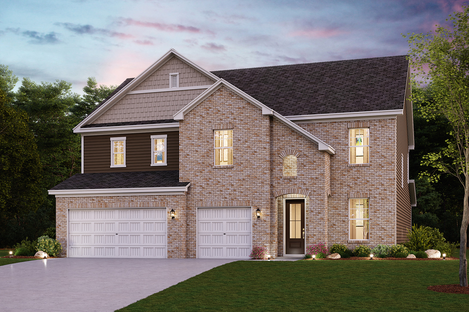 A house with a garage.