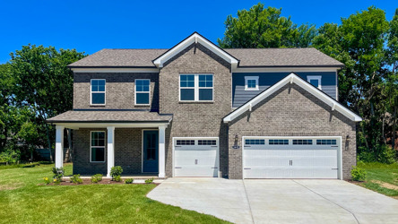 A house with a garage.