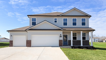 A house with a garage.