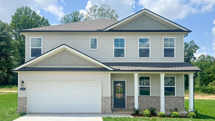 A house with a garage.