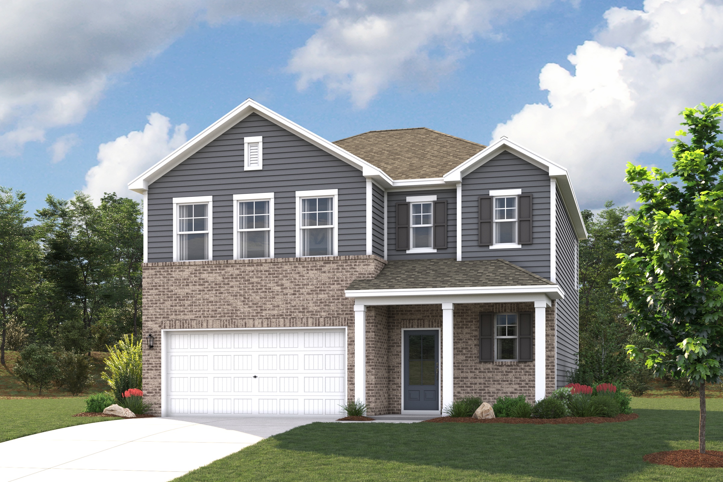 A house with a garage.