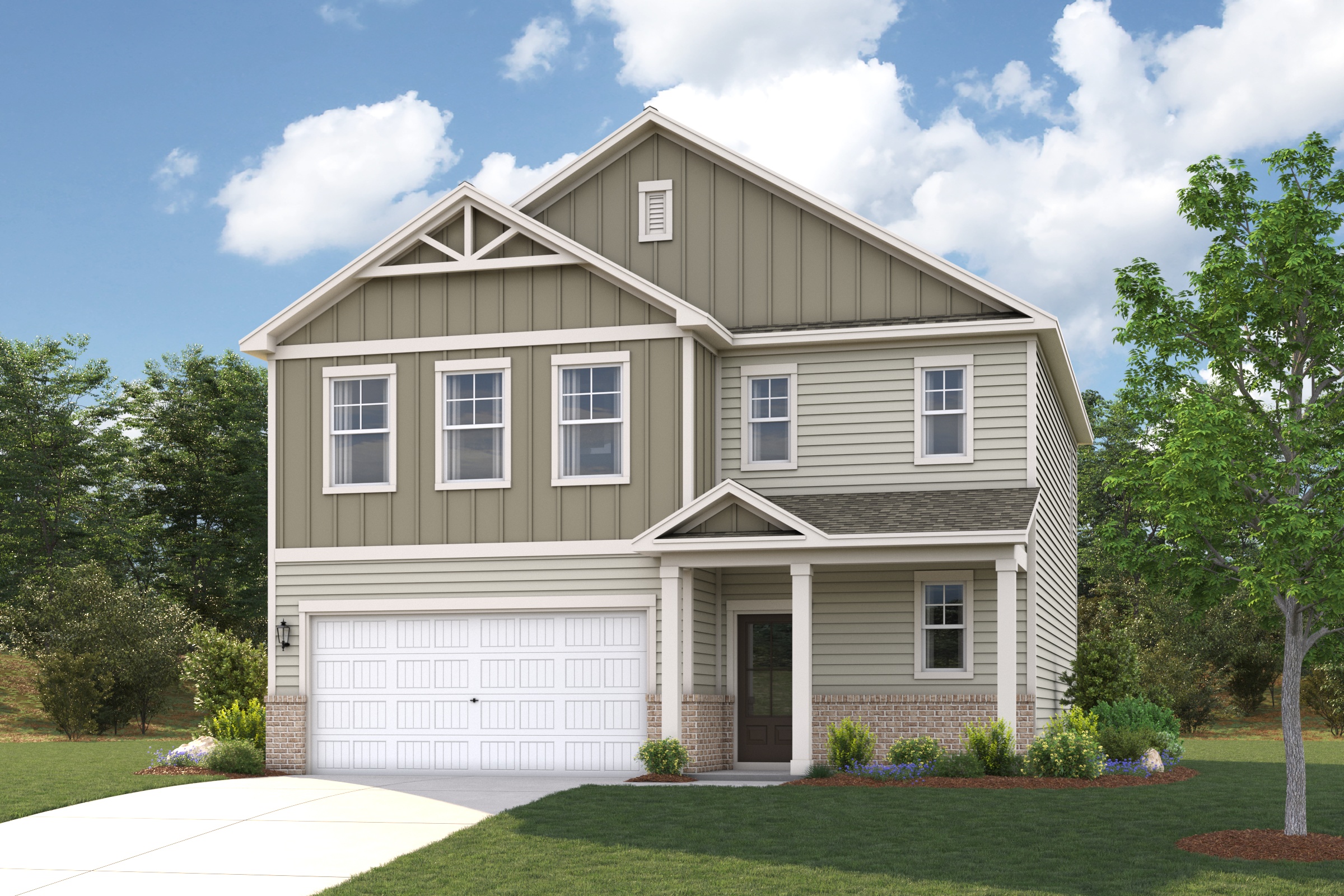 A house with a garage.