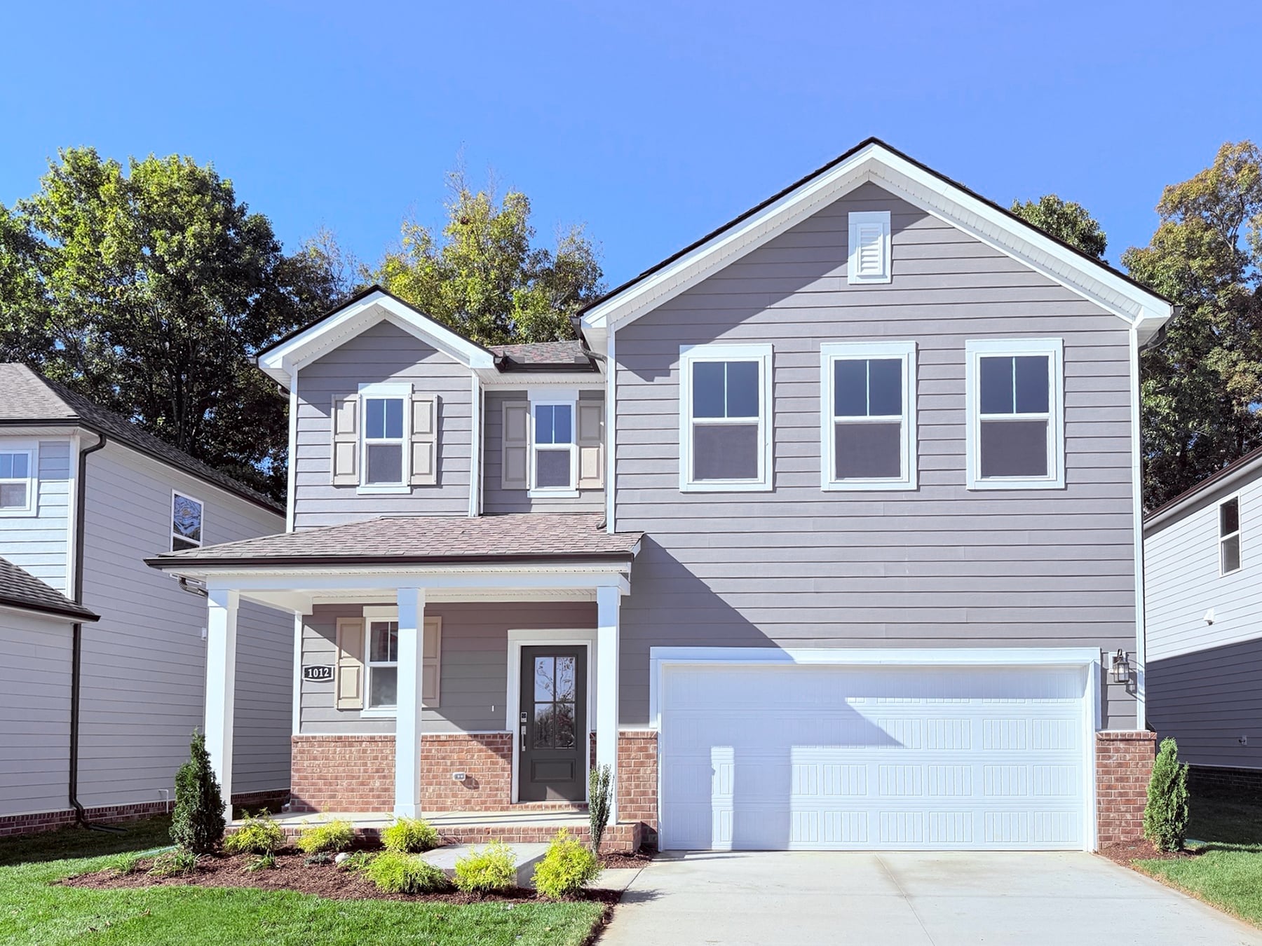 A house with a garage.