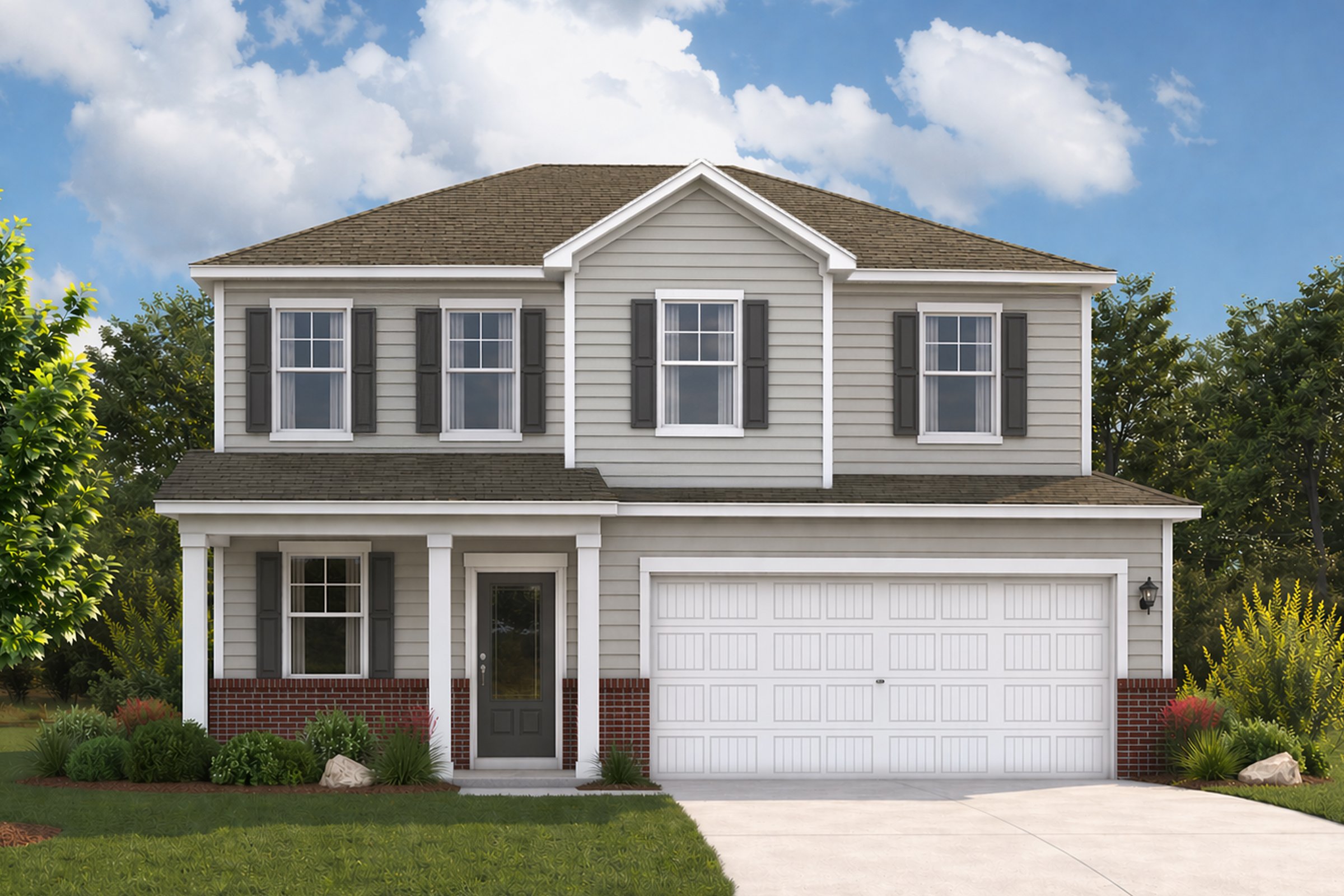 A house with a garage.