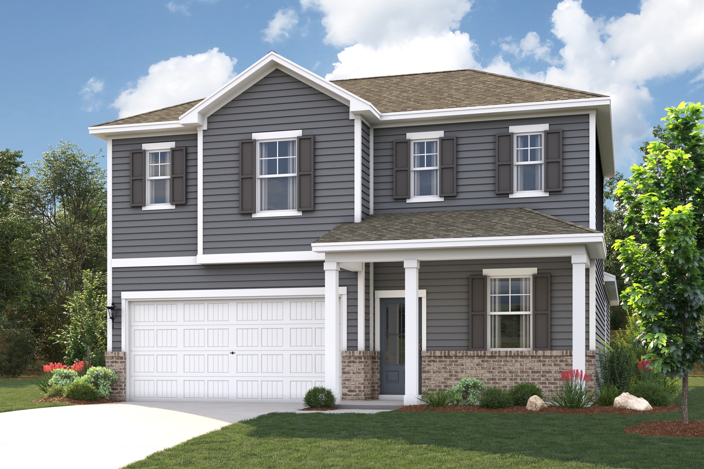 A house with a garage.
