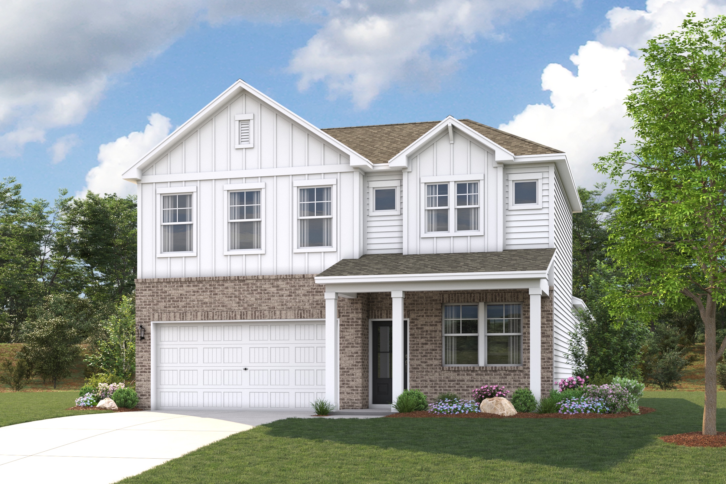 A house with a large front yard.