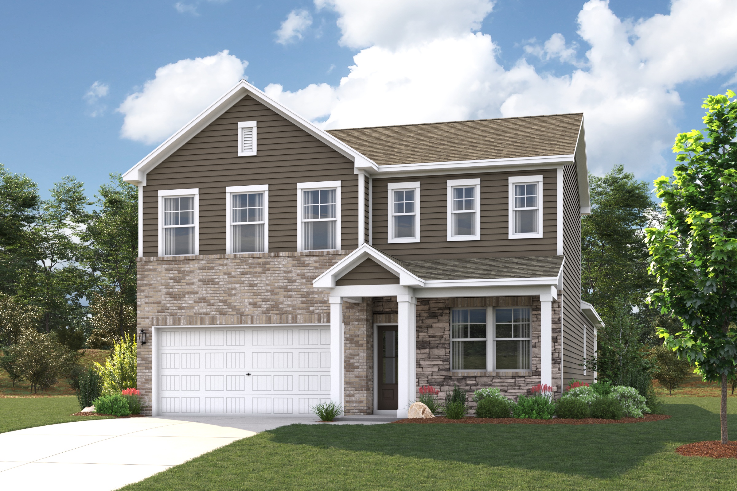 A house with a garage.
