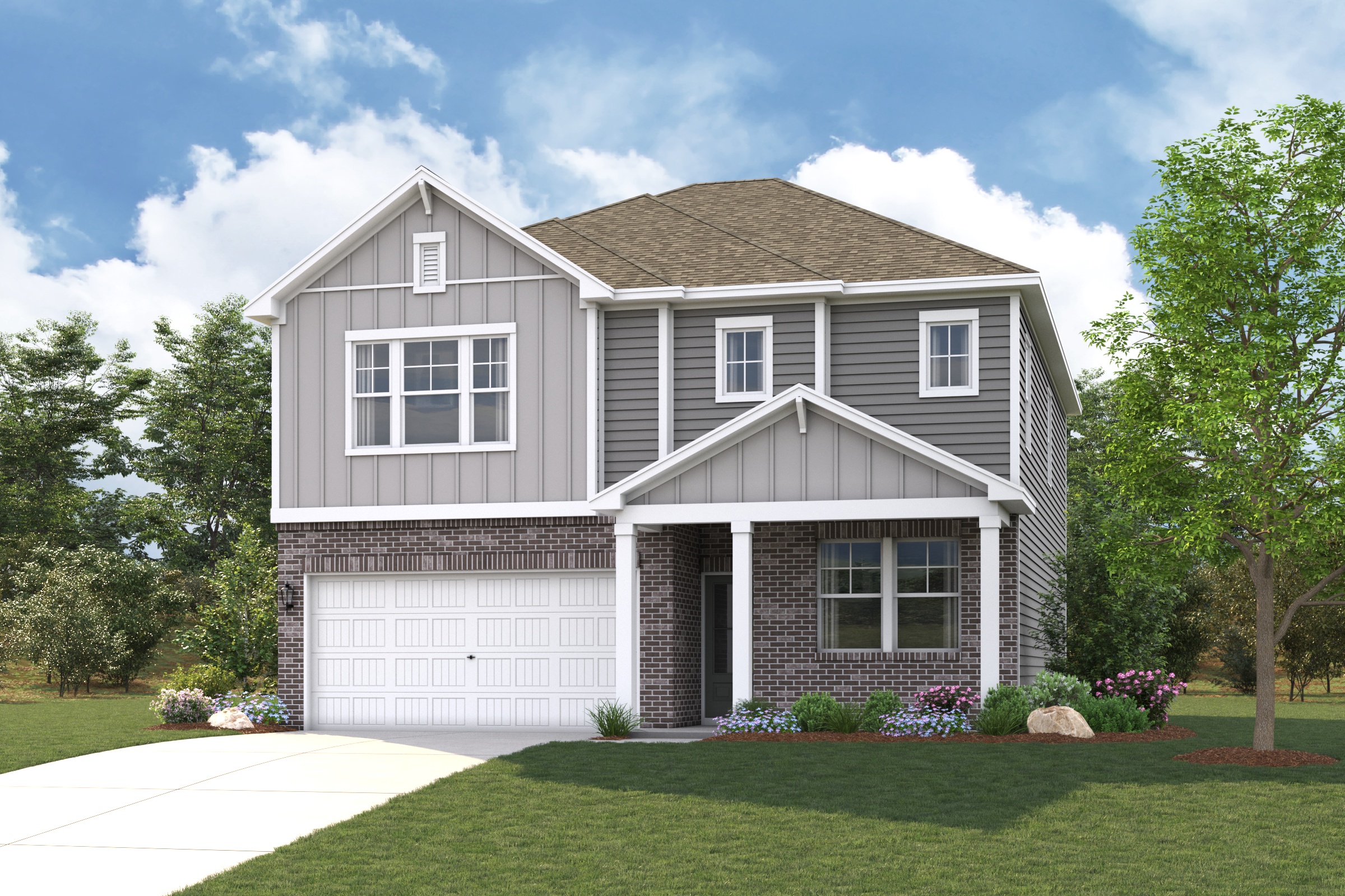 A house with a garage.