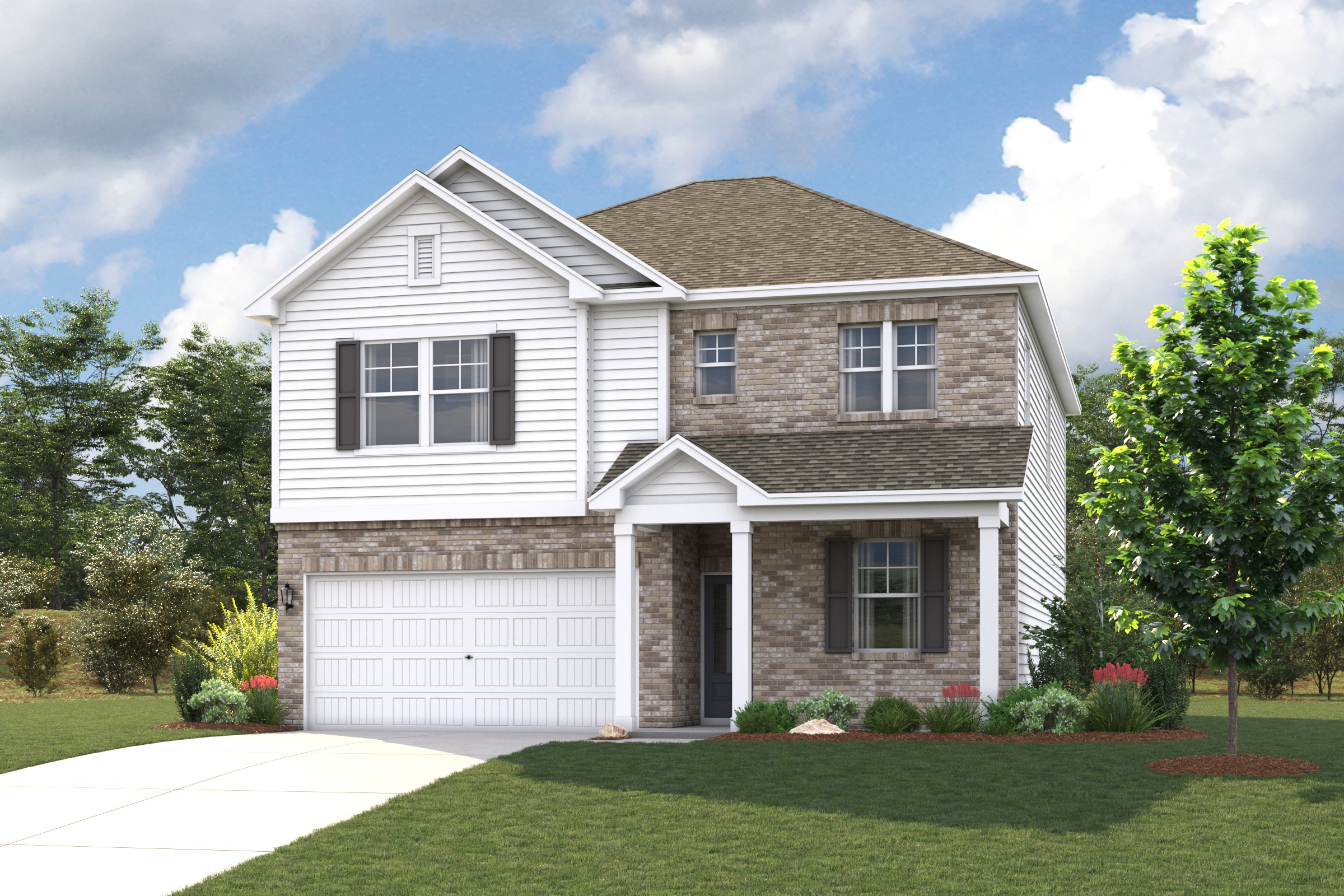 A house with a garage.