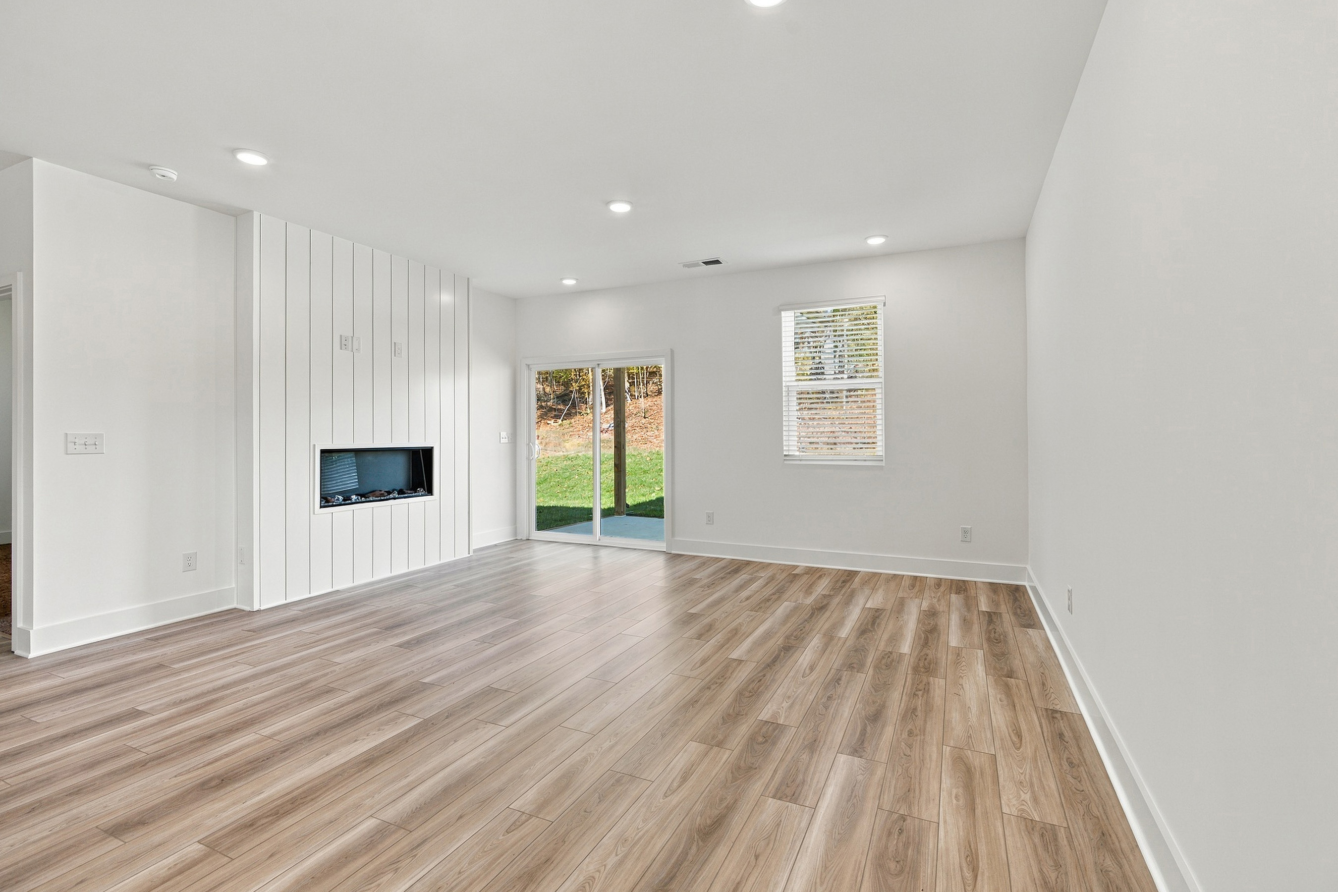 A large empty living room.