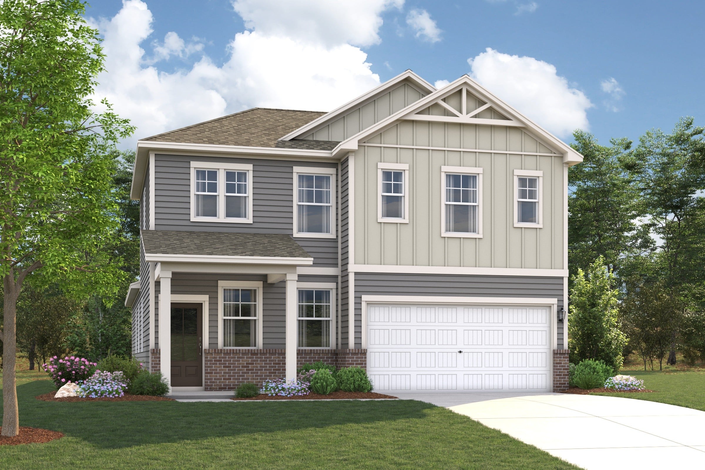 A house with a garage.