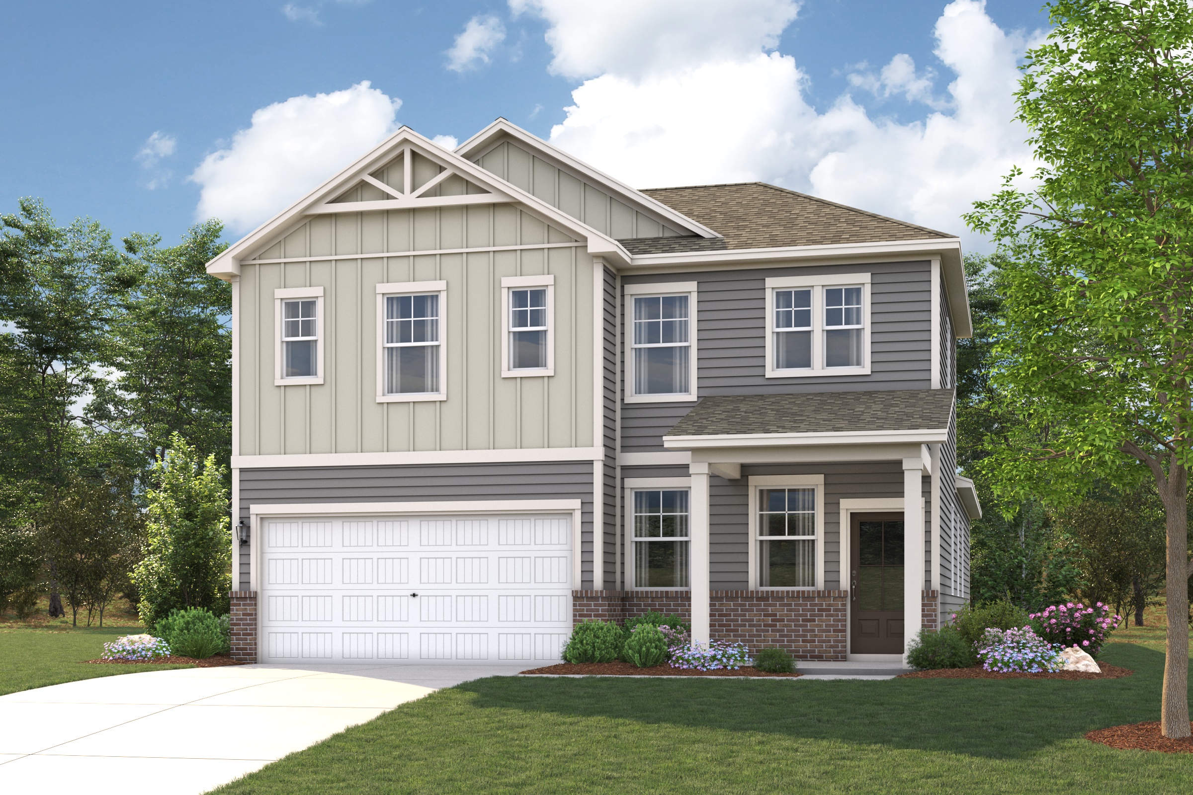 A house with a garage.