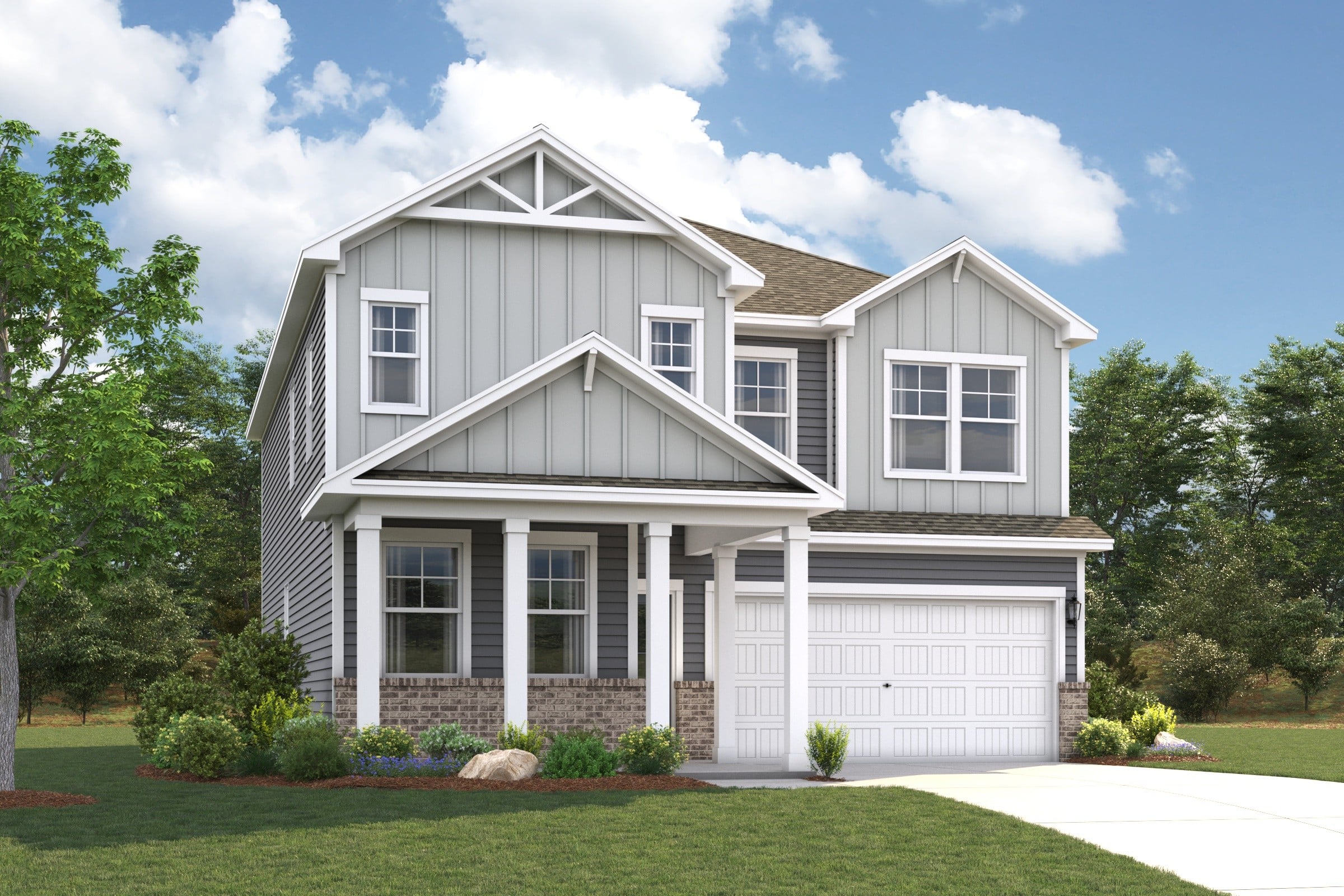 A house with a large front yard.