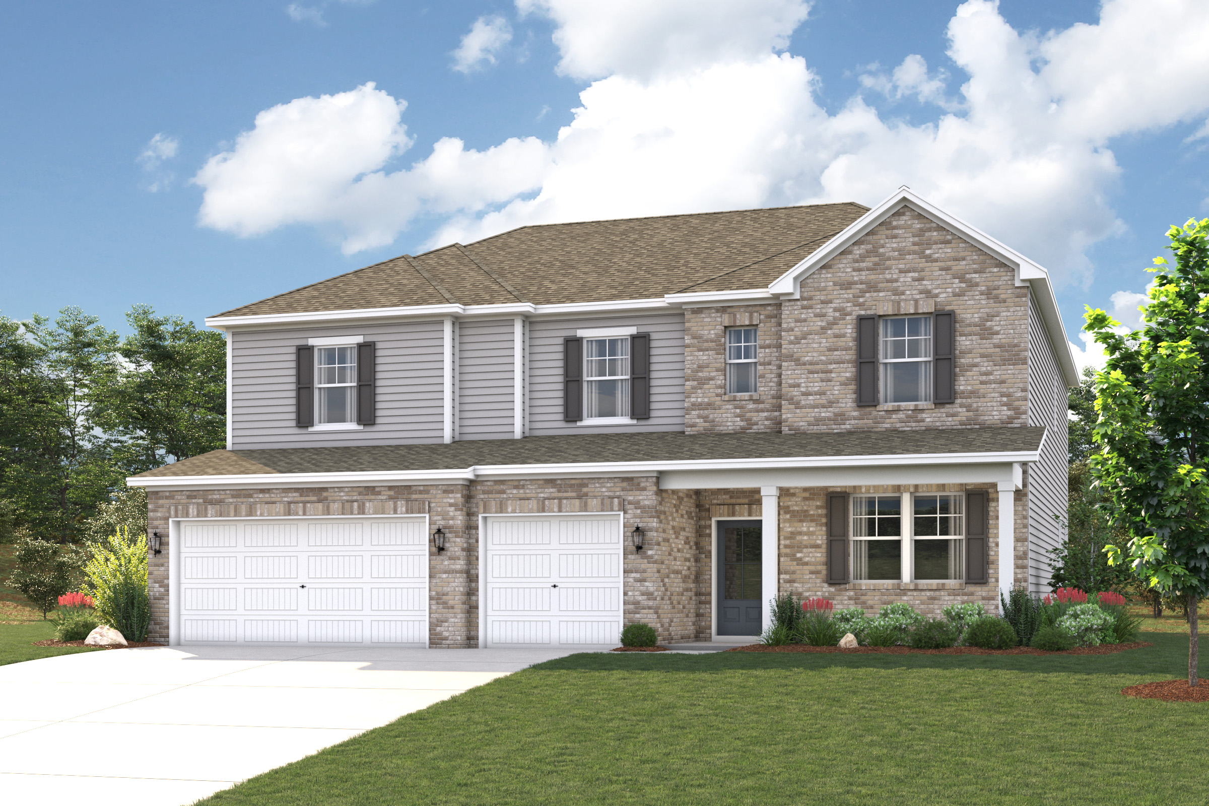 A house with a garage.
