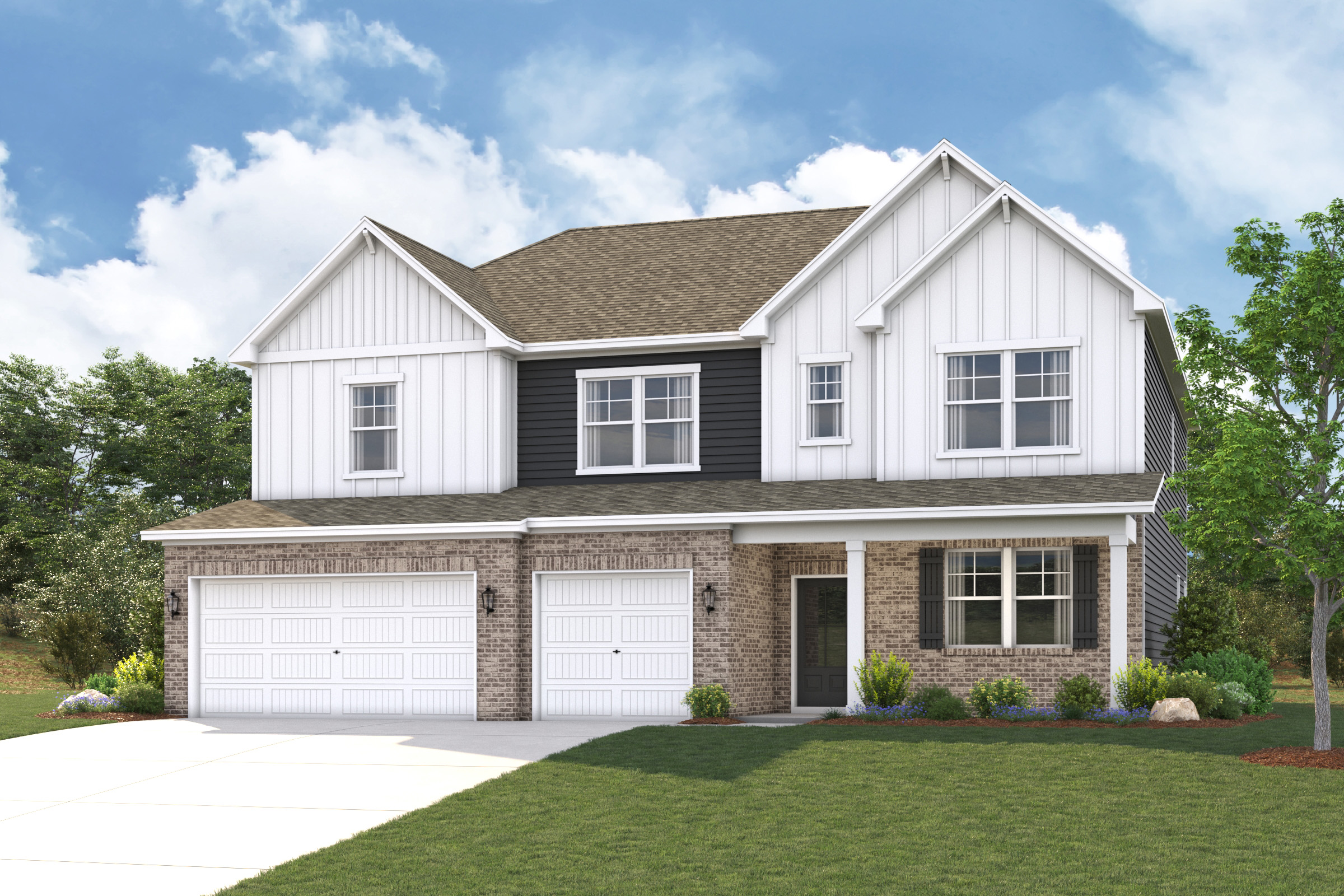A house with a garage.