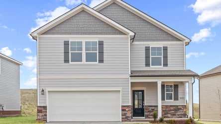 A house with a garage.