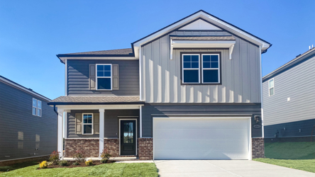 A house with a garage.