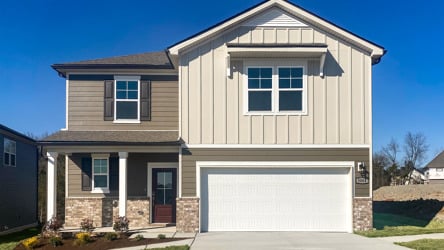 A house with a garage.