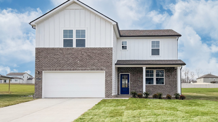 A house with a garage.